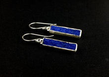 Load image into Gallery viewer, Lapis slice drop earring
