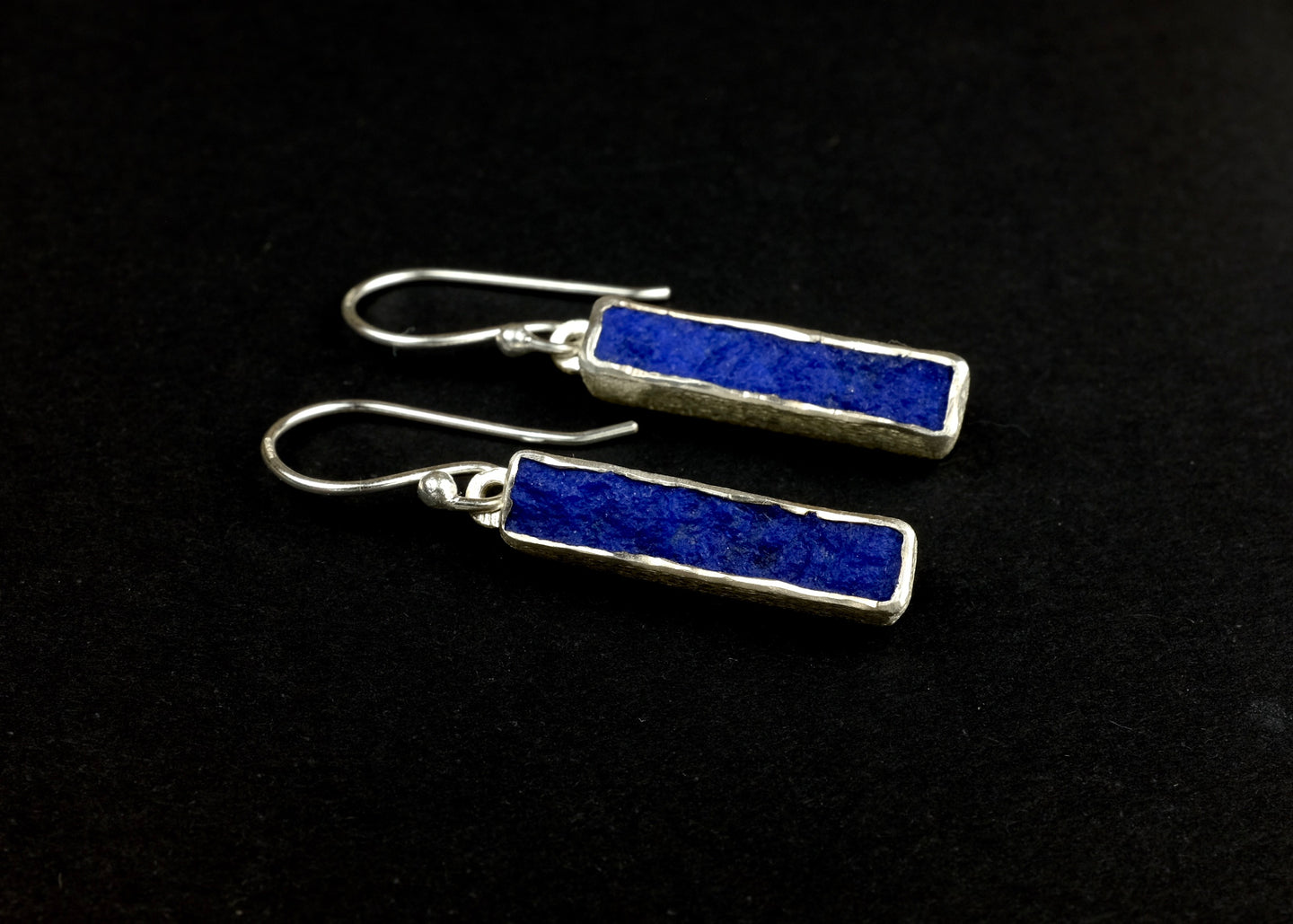 Lapis slice drop earring
