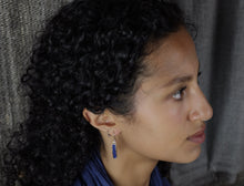 Load image into Gallery viewer, Lapis slice drop earring
